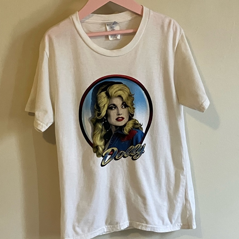 Dolly Parton White Graphic Cotton T-Shirt - Picture 2 of 6